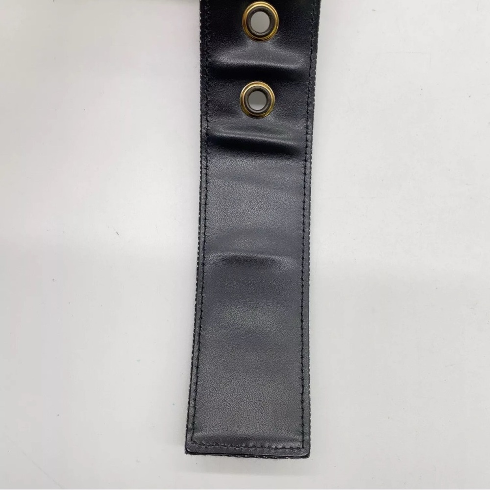 Auth GUCCI GG canvas denim 90745.1766.80.32 Belt W/Bag Gucci Black Leather Belt - Picture 9 of 13